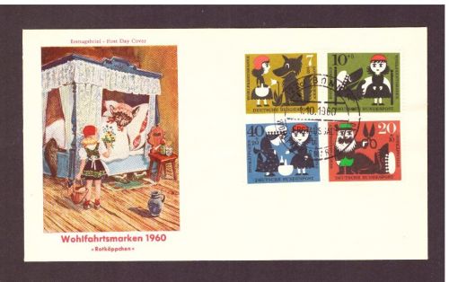 Bund Michel Nummer 340 - 343 FDC - Wohlfahrtsmarken Rotkäppchen - Bonn 1960