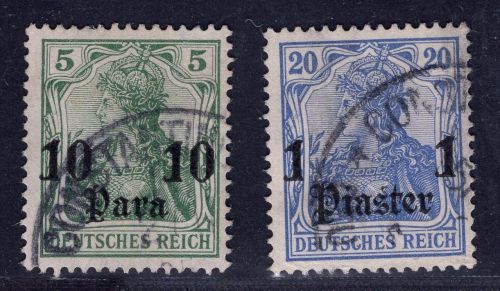 Deutsche Auslandspostämter Türkei Michel-Nr. 24 + 26 gestempelt