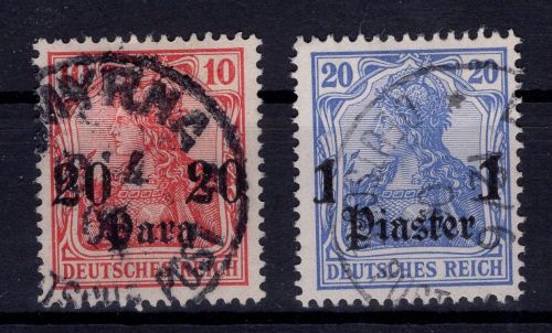 Deutsche Auslandspostämter Türkei Michel-Nr. 25 + 26 gestempelt