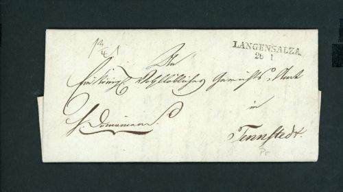 Vorphilatelie Brief Langensalza nach Tennstedt 1836