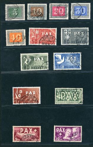 Schweiz Michel Nummer 447-459 gestempelt Nr. 458 Attest