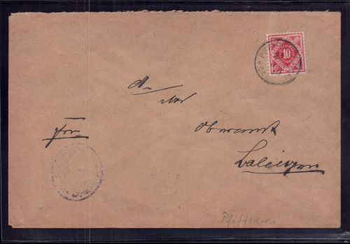 Württemberg Einzelfrankatur Michel Nr. 102 a II Plattenfehler - geprüft