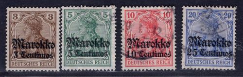 Deutsche Auslandpostämter Marokko Michel-Nr. 46 - 49 gestempelt