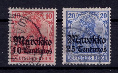 Deutsche Auslandpostämter Marokko Michel-Nr. 48 + 49 gestempelt