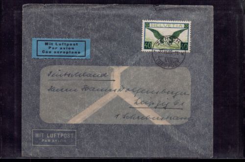 Schweiz Luftpost - Zürich nach Leipzig 1935