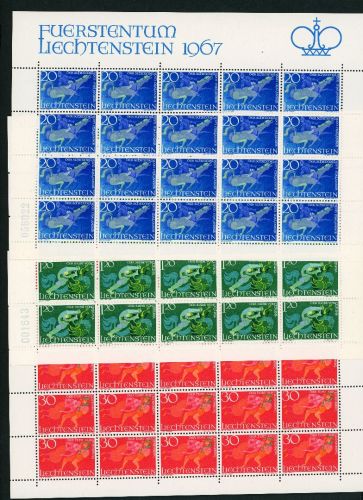 Liechtenstein Michel Nummer 475 - 477 Bogen postfrisch