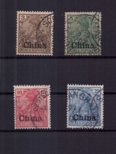Deutsche Auslandpostämter China Michel Nummer 15 -18 gestempelt