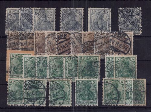 Deutsches Reich Lot aus Michel Nr. 83 I - 85 I gestempelt