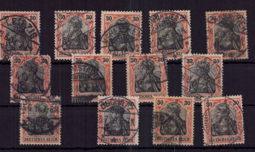 Deutsches Reich Lot aus Michel Nr. 89Ix gestempelt
