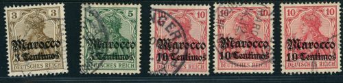 Deutsche Auslandpostämter Marokko Lot aus Michel Nummer 34/36 gestempelt