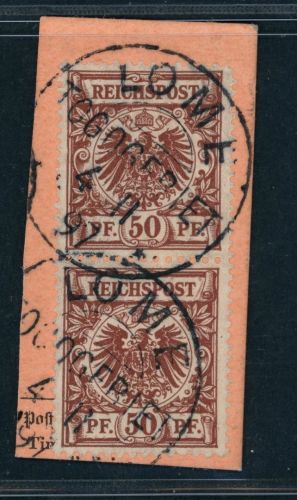 Deutsche Kolonien Togo Vorläufer Michel Nr. V50d geprüft , senkr. Paar