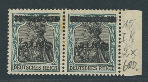 Saargebiet Michel Nummer 15 I K ungebraucht Falz, Paar