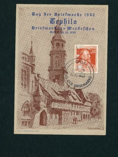 Alliierte Besetzung Sonderstempel Celle 1947 auf Sonderkarte