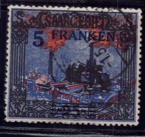 Saargebiet Michel Nummer 83 III gestempelt (Weißer Fleck im Rauch)