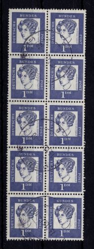Bund Michel-Nr. 361 Zehnerblock gestempelt