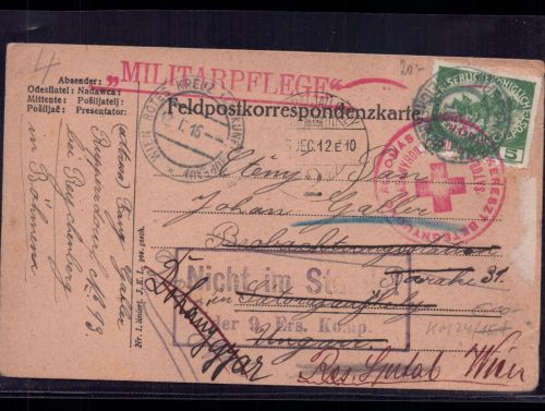 Österreich Feldpost Korrespondenzkarte - Retour - Rotes Kreuz - Wien 1916