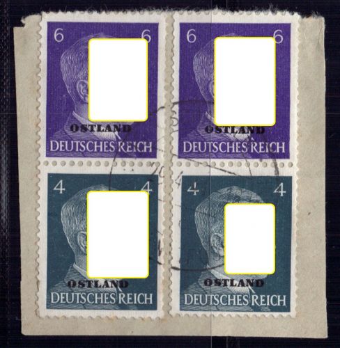 Dt. Reich Ostland Zusammendruck Michel Nummer S4 gestempelt 2x