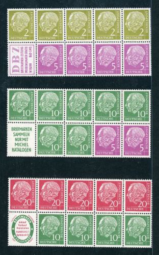 Deutschland, Bund Zusammendrucke aus MH 2 postfrisch / mit Falz siehe Bilder