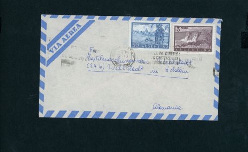 Argentinien Luftpostbrief Buenos Aires nach Wahlstedt