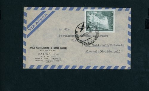 Argentinien Luftpostbrief Buenos Aires nach Wahlstedt 1958