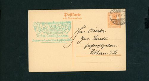 Deutsches Reich Ganzsache P112 Trarbach - Löbau 1918