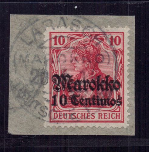 Deutsche Auslandspostämter Marokko Michel Nr. 48 Briefstück Larasch gestempelt