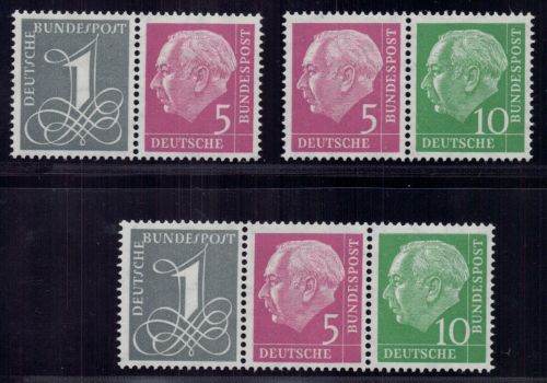 Bund Zusammendruck Michel-Nr. W17 x - W19 x postfrisch