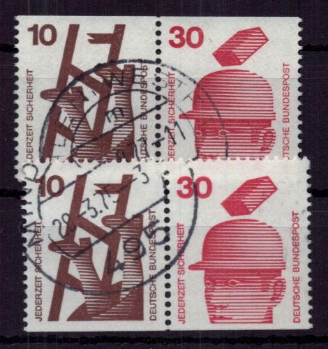 Bund Zusammendruck Michel-Nr. W51 + W52 gestempelt