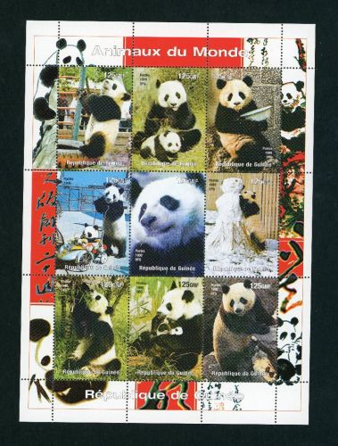 Guinea Kleinbogen Michel Nr. 1778 - 1786 postfrisch Panda