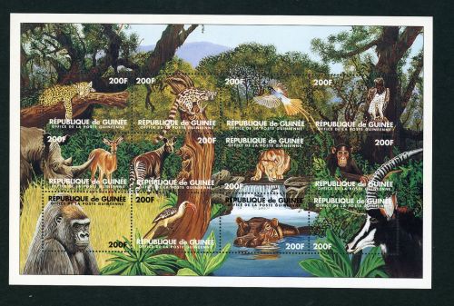 Guinea Kleinbogen Michel Nr. 2030 - 2041 postfrisch Wildtiere
