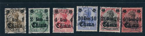 Dt. Auslandspostämer China Lot aus Michel Nummer 38/43 gestempelt
