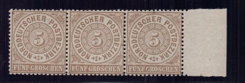 Norddeutscher Bund Michel-Nr. 6 ungebraucht Falz 3er Streifen