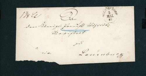 Briefhülle Leipzig nach Lauenburg 1867