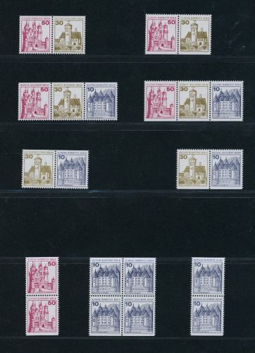 Berlin Zusammendrucke W61 - W66 + senkr. Paare 532 + 536 postfrisch