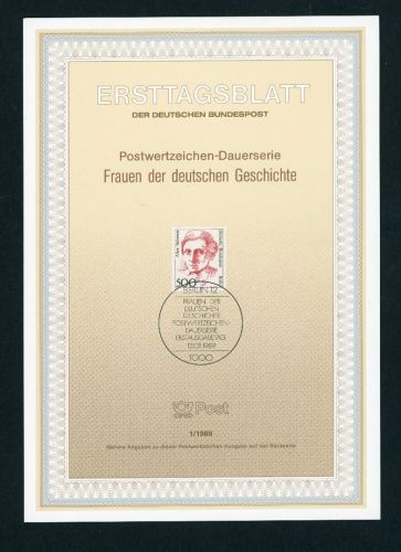 Berlin Frauen der Dt. Geschichte Michel Nummer 830 Erstagsblatt