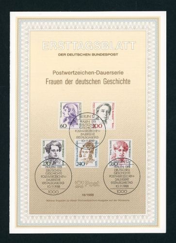 Berlin Frauen der Dt. Geschichte Michel Nummer 824 - 828 Erstagsblatt