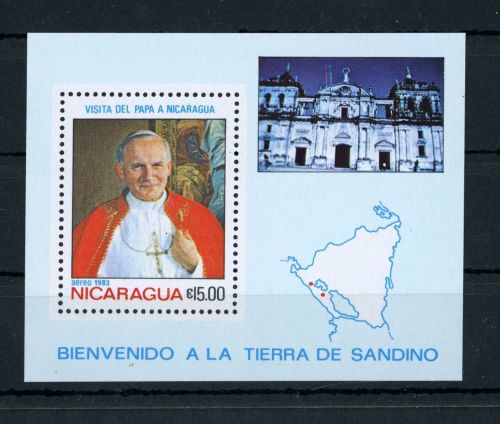 Nicaragua Block Nummer 148 postfrisch , Papst Johannes Paul