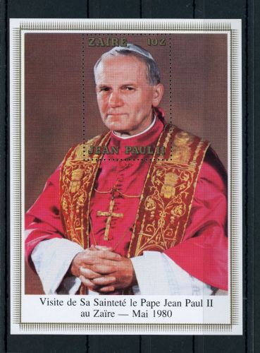 Zaire - Kongo Block Nummer 35 postfrisch , Papst Johannes Paul