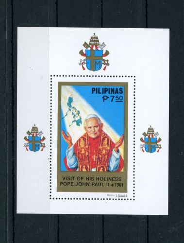 Philipinen Block Nummer 15 , postfrisch , Papst Johannes Paul
