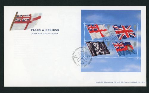 Großbritannien Block 12 FDC Flaggen