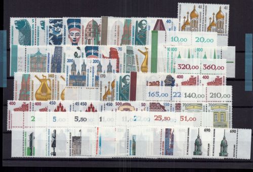 Bund Sehenswürdigkeiten Lot DM Werte 1448/1691 Paare postfrisch