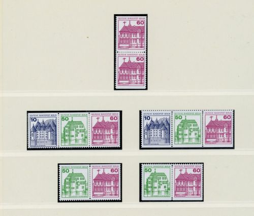 Berlin Zusammendrucke W75 - W78 + 611 C/D postfrisch