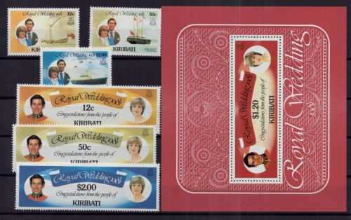 Kiribati Michel-Nr. 371 A - 376 A + Block 8 postfrisch
