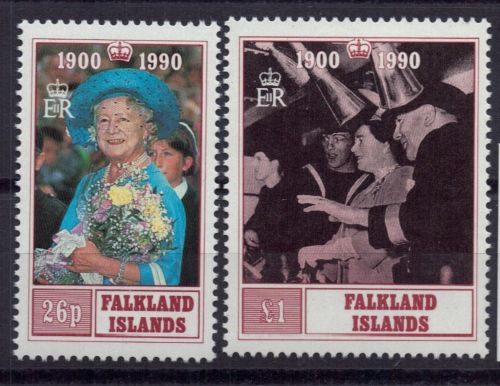 Falklandinseln Michel Nummer 527 - 528 postfrisch Queen Mum