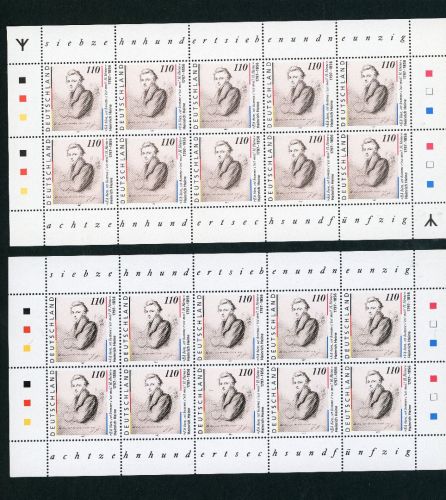 Bund Michel Nummer 1962 Kleinbogen I + II Heine postfrisch