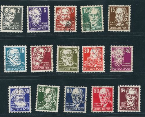 DDR Michel Nummer 327 - 340 gestempelt