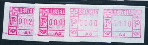 Schweiz Automatenmarken 1 , A1 - A4 postfrisch