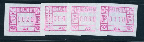 Schweiz Automatenmarken 1 , A1 - A4 postfrisch