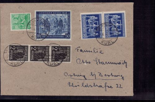 Brief Alliierte Besetzung Gemeinschaftsausgaben MiNr 858 c 1948 + geprüft