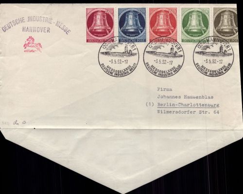 Berlin Satzbrief Michel Nummer 82 - 86 Deutsche Industrie Messe 1952 Hannover